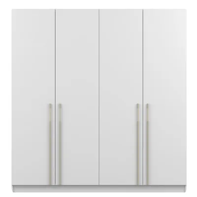 Produktbild von Drehtürenschrank Kleiderschrank Schrank 200 cm Weiß/Weiß viertürig Rosa 01