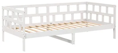 Image de vidaXL Lit de jour blanc pin massif 90x200 cm