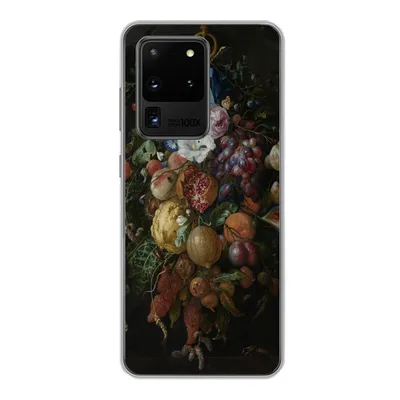 Produktbild von MuchoWow® Handyhülle Schutzhülle Hülle für Samsung Galaxy S20 Ultra Früchte und Blumen - Gemälde von Jan Davidsz. de Heem Silikon Softcase Handy Hülle - Karteninhaber