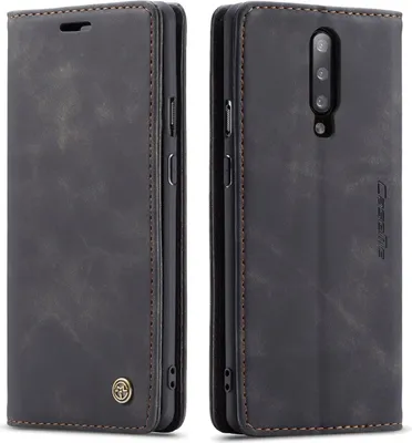 Image de OnePlus 7 Pro Case, RetroPolyuréthaneLeather Case, Card Pockets, Magnetic Closure, Case with Stand Function for OnePlus 7 Pro Black