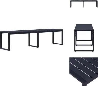 Zdjęcie produktu dla vidaXL Ławka ogrodowa 180 cm PS czarna - Ławki ogrodowe