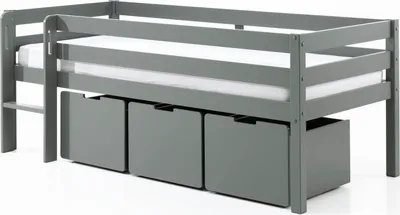 Produktbild von Kojenbett Karolina 208x105x83 Kinderbett Massivholz Grau