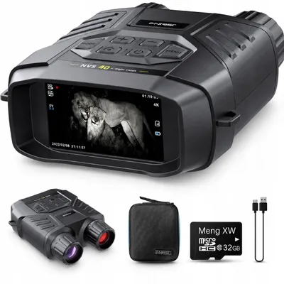 Immagine prodotto di Binocolo notturno, telecamera notturna 4K Ultra HD con visione notturna a infrarossi, 32GB, Fnirsi NVS-40