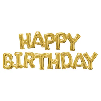 Immagine prodotto di Ghirlanda di palloncini "HAPPY BIRTHDAY" 190x25cm | Oro