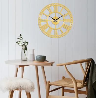 Immagine prodotto di Opviq, Metallo- TNL2174, Oro, orologi da parete, 48 x 48 cm, 100% metallo (spessore: 1