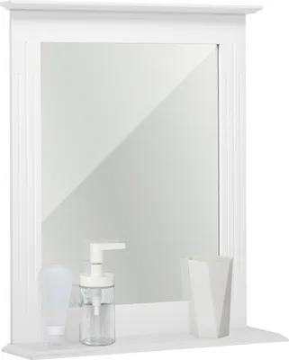 Produktbild von Mondeer Badspiegel Badezimmerspiegel mit Ablage 46x12x55.5 cm Weiß