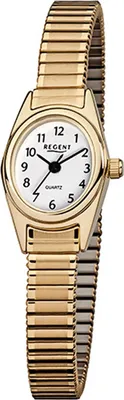 Produktbild von Regent Stahl Damen Uhr F-263 Quarzuhr Armband gold D2URF263