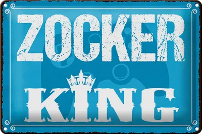 Produktbild von Blechschild Spruch 30x20cm Zocker King Controller