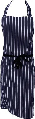 Produktbild von Dennys Unisex Baumwoll Küchenschürze mit Streifen (2 Stück/Packung) BC4281 (Einheitsgröße) (Marineblau/Weiß)