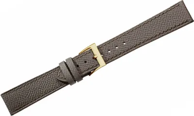 Produktbild von Herzog Alta Moda Uhrenarmband schlamm Rindleder genarbt flach Verlauf, Stegbreite:18mm, Schließe:Gelbgolden