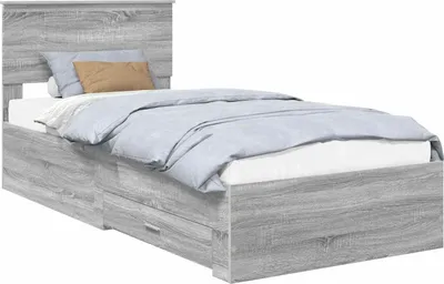 Immagine prodotto di vidaXL Struttura letto con cassetti Grigio Sonoma 90 x 200 cm in materiale derivato dal legno
