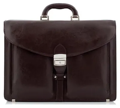 Image de Porte-documents en cuir pour homme Belveder, marron : élégant sac de travail en cuir pour documents, bureau, travail et voyages d'affaires, BN41