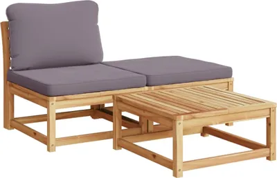 Produktbild von vidaXL 3-tlg. Garten-Lounge-Set mit Kissen Massivholz Akazie