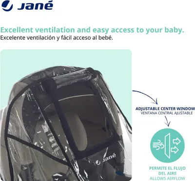 Produktbild von Jané Regenschutz für Babywanne, Universal, transparent, mit Tragetasche, Mittelfenster