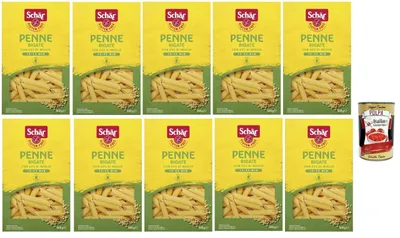 Produktbild von SCHÄR Senza Glutine Penne rigate, Glutenfrei Pasta mit 20% Hirse, gluten free pasta, 10x 500g + Italian Gourmet polpa 400g