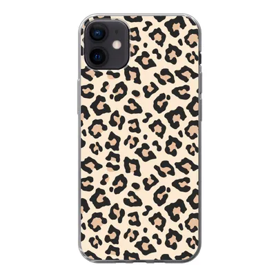 Produktbild von MuchoWow® Handyhülle Schutzhülle Hülle für iPhone 12 mini Weiß - Rosa - Leopardenmuster Silikon Softcase Handy Hülle - Bild