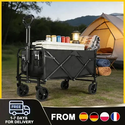 Image de Solidchoice - Chariot de camping pliable, grande capacité, idéal pour les activités de plein air