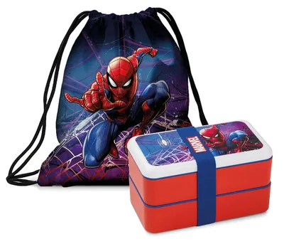 Spider-Man Lunchbox + Sporttasche Set, 2-teilig, Marvel