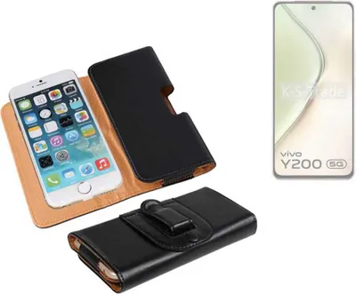 Produktbild von K-S-Trade Schützhülle Handyhülle kompatibel mit Vivo Y200 5G V2343A Holster Gürtel Tasche Schutzhülle Handy-Tasche Smartphone Case Seitentasche