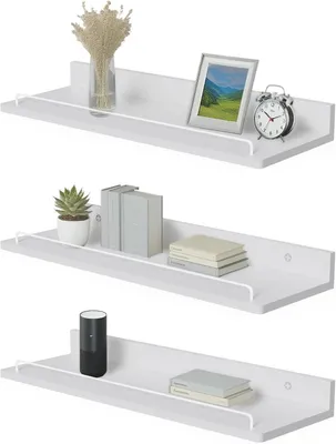 Produktbild von Wandregale 3er Set, Holz, 40 x 14 cm, weiß, für Wohnzimmer