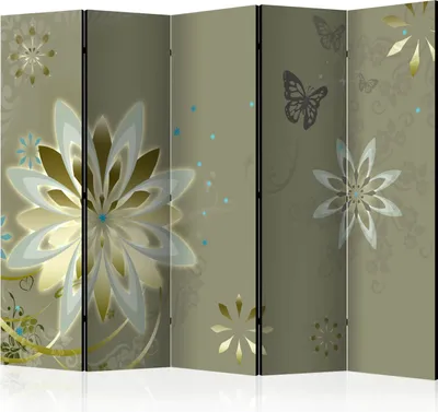 Produktbild von Akusticher Raumteiler Blumen Foto Paravent 225x172 cm beidseitig auf Vlies-Leinwand bedruckt Akustikschaum Trennwand Spanische Wand Sichtschutz Home Office Natur b-C-0440-z-c