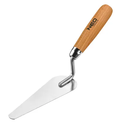 Produktbild von NEO TOOLS Stuckateurkelle „Katzenzunge“ mit Holzgriff, gerader Hals 165 x 17 x 54 mm| Katzenzungen-Kelle