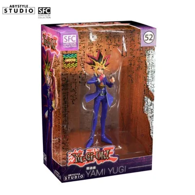 A product shot of a Yu-Gi-Oh! Yami Yugi figure in its packaging.