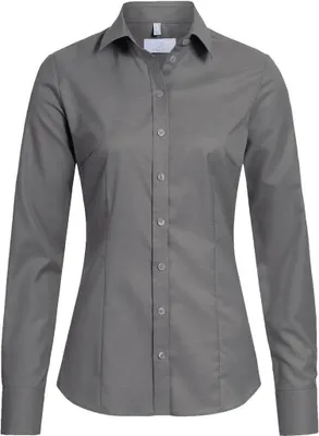 Produktbild von Greiff Modern with 37.5® Damen Bluse Langarm Kent Slim-Fit Grau 38