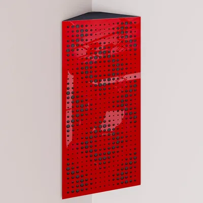 Produktbild von 2er-Pack – Schmale akustische Eck-Bassfalle mit Samtstoff | 50x23x10 cm |Reflexion - Schalldämmung | [REBAT - Roter Kunststoff |Grau]