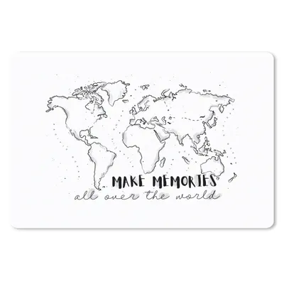 Produktbild von MuchoWow® Schreibtischunterlage Weltkarte - Zitat - Reisen 60x40 cm - XXL Mauspad - Großes Mauspad