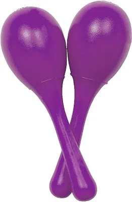 Productafbeelding van Mini Maracas - Percussie Instrument - Muziek Maken - Compact Formaat - 23 cm - Paars