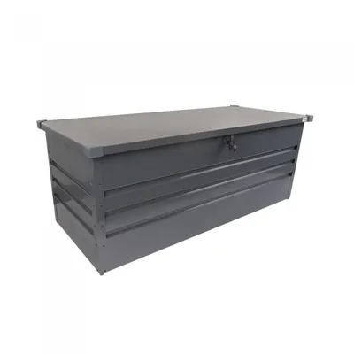 Produktbild von grindi Gartenbox Metall, 165x70x62 cm, 600 Liter, mit Deckel, für Kissen und Auflagen, Anthrazit, Sitzgelegenheit, einfacher Aufbau