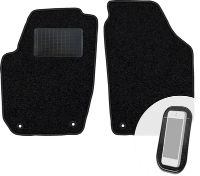 Produktbild von moto-MOLTICO Vorne Fußmatten Auto Velours Autoteppiche Schwarz Automatten Set 2-teilig passend für Skoda Fabia 2 2007-2014
