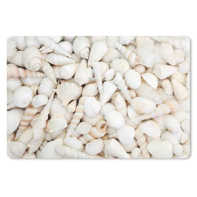 Produktbild von MuchoWow® Schreibtischunterlage Muscheln - Weiß 60x40 cm - XXL Mauspad - Großes Mauspad