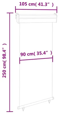 Produktbild von vidaXL Balkon-Seitenmarkise 105x250 cm Grau
