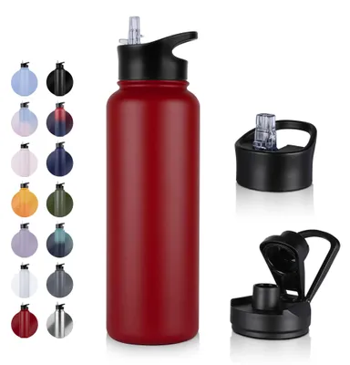Immagine prodotto di Borraccia da 1200 ml - Termica - In acciaio inossidabile - A doppia parete - Antifuoriuscita - Senza BPA - Ideale per viaggi/sport - Borraccia