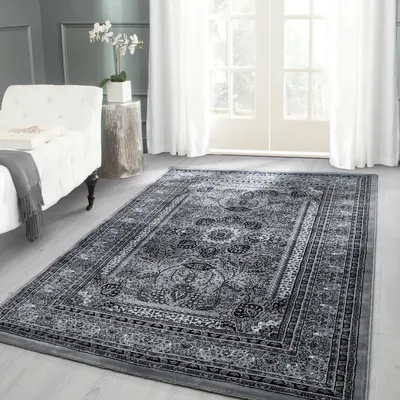 Produktbild von Klassischer grauer Orientteppich für Wohn- und Esszimmer – weich, 12 mm 240 x 340 cm
