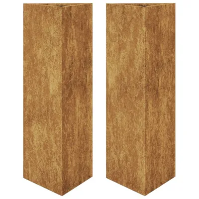 Produktbild von Pflanzkübel 2 Stk. Dreieckig 30x26x75 cm Wetterfester Stahl