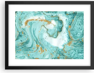 Produktbild von Gerahmtes Poster - Schwarzer Rahmen - Abstraktion blau Wasser modern - 40x30 cm - Wand Bild - Wanddeko - Wandbilder - Wandposter - Bilderrahmen - Bilder - Kunstdruck - Wandbild - P2BAA40x30-2937