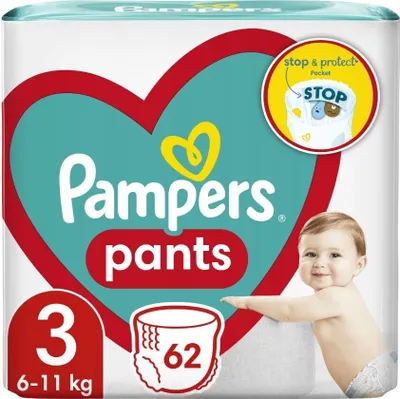 Produktbild von Pampers Pants 6-11kg, Größe 3-MIDI, 62 Stk