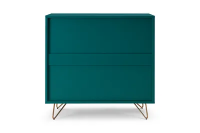 Produktbild von SalesFever Kommode breit | 4 Schubladen ausziehbar | Beine Metall mit Messinglegierung | B 90 x T 40 x H 90 cm | blau
