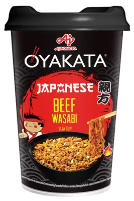 Produktbild von Japanese Cup Noodles OYAKATA | Instant-Nudeln | Rindfleisch-Wasabi-Geschmack | 93 g Becher