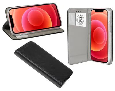 Produktbild von Buch Tasche Smart für iPhone 12 Pro Handy Hülle Etui Brieftasche Schutzhülle mit Standfunktion, Kartenfach Schwarz