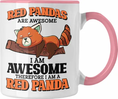 Produktbild von Trendation - Lustige Roter Panda Tasse Spruch Geschenk für Panda-Liebhaber (Rosa)