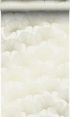Zdjęcie produktu dla Origin Wallcoverings Tapeta liście miłorzębu beżowymIzłotym 53 cm x 10.05 m