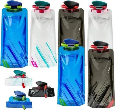 Produktbild von Faltbare Trinkflasche 500ml, BPA-frei, für Outdoor, Wandern, Fahrrad