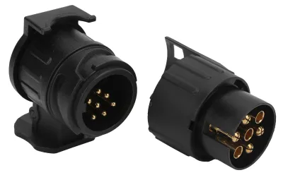 Image de Kit d'adaptateurs pour prise de remorque (2 pièces) : jeu de connecteurs 7 à 13 broches et 13 à 7 broches, interface pour camion, prise d'alimentation pour camping-car