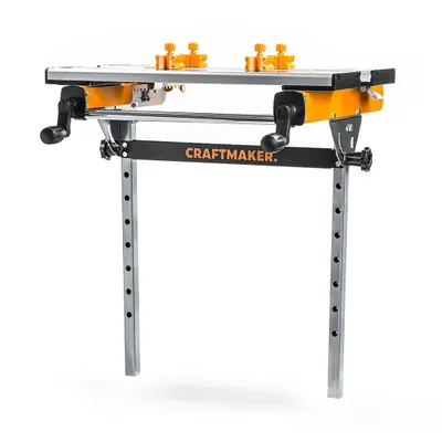 Zdjęcie produktu dla CRAFTMAKER Tilt & Rise Przystawka do Multihorse 4w1 | Blat z Imadłem | Udźwig 100kg | Regulacja Wysokości i Kąta | Kołki Stolarskie