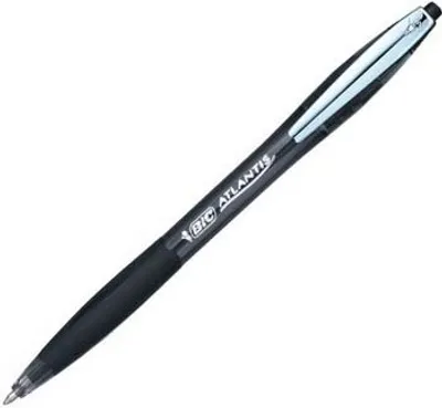 Zdjęcie produktu dla BIC Atlantis Soft, Spinacz, Przyciskany długopis, Możliwość ponownego napełnienia, Czarny, 12 szt., Średni