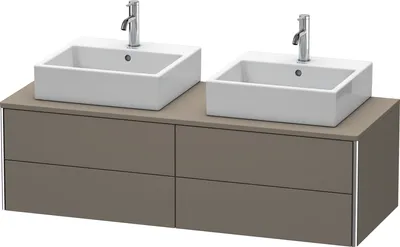 Produktbild von Waschtischunterbau XSQUARE 400x1400x548mm f 2 Be fla gr seidenmatt flannel grey seidenmatt